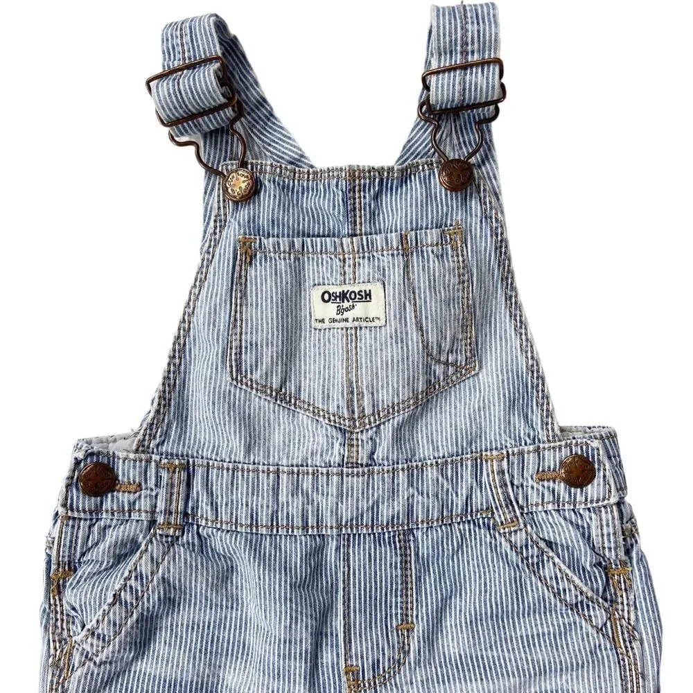 OshKosh Overalls 18M‎ Kid Boy Girl Engineer Stripe Blue